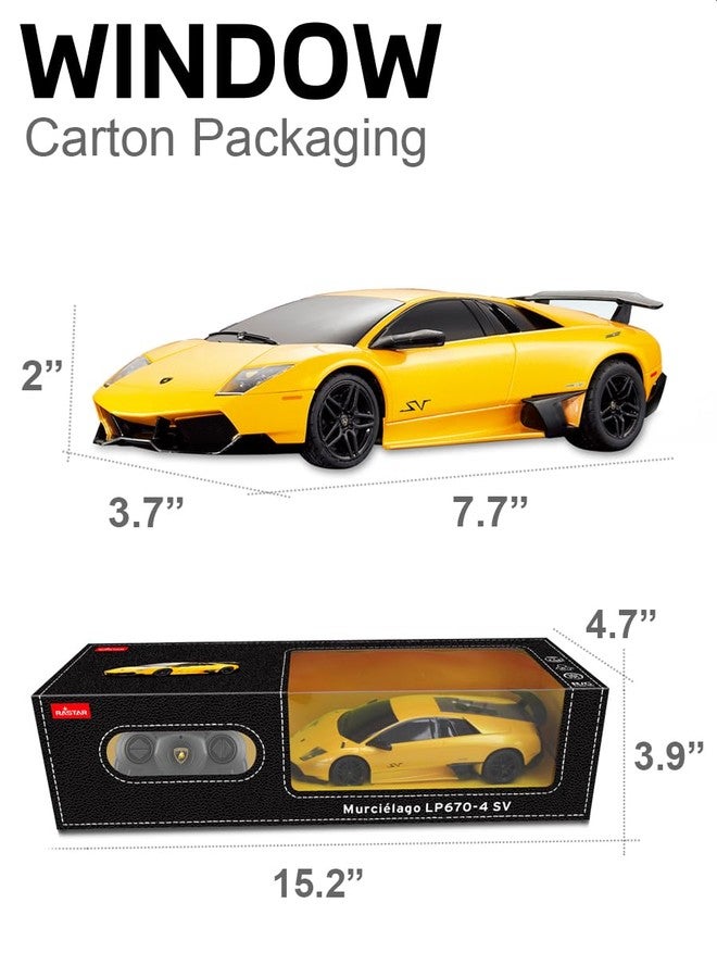 راستار سيارة لامبورغيني RASTAR 39000 بمقياس 1/24 تعمل بالتحكم عن بعد - هدية مثالية للعب والعرض - نموذج سيارة لعبة مرخص رسميًا مع جهاز تحكم عن بعد للأطفال والمراهقين والبالغين - أصفر - Image 4